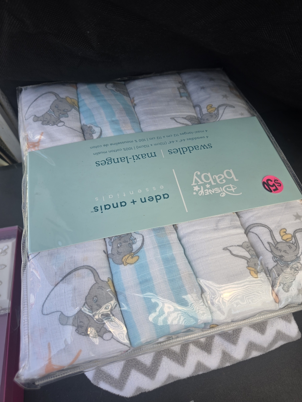 Disney Dumbo Cotton Muslin Swaddle Set , Blanket And Wearable Blanket